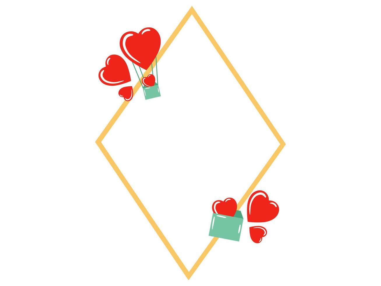 Valentine Heart Frame Background Illustration vector