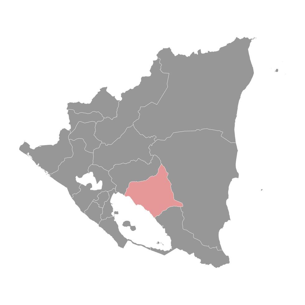 Chontales Department map, administrative division of Nicaragua. Vector illustration.