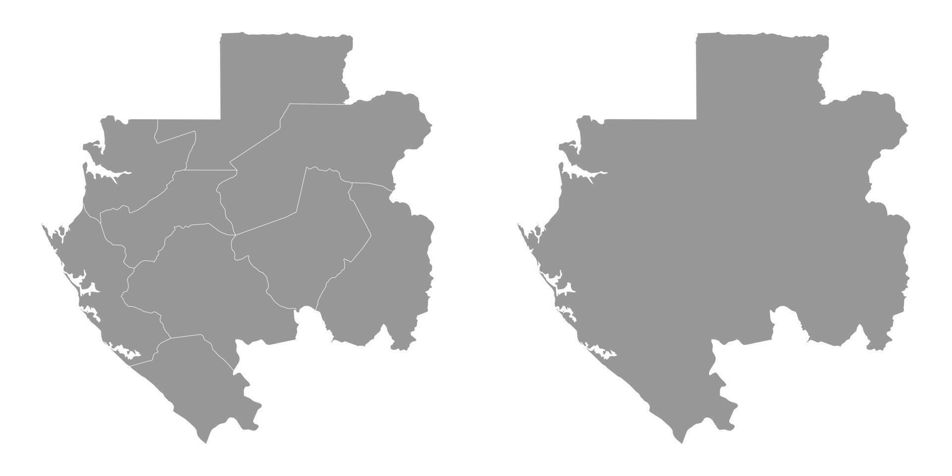 Gabón mapa con administrativo divisiones vector ilustración.