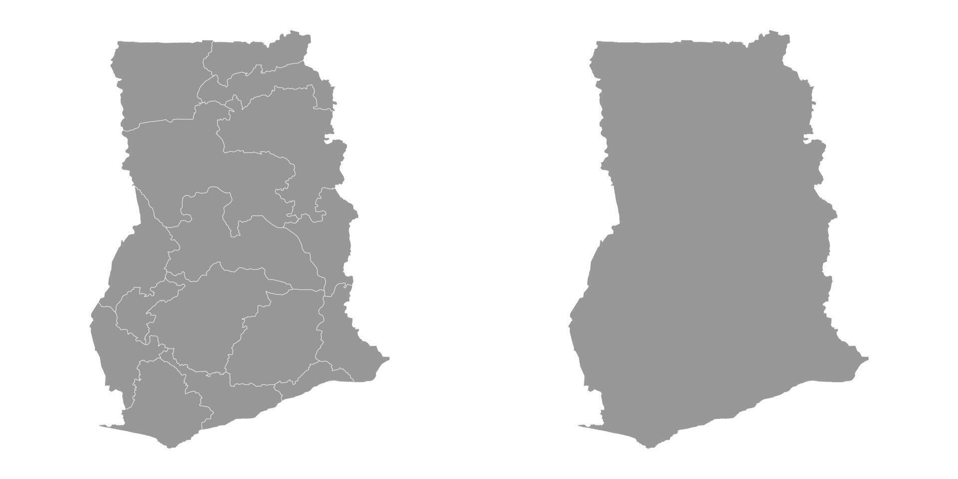 Ghana mapa con administrativo divisiones vector ilustración.