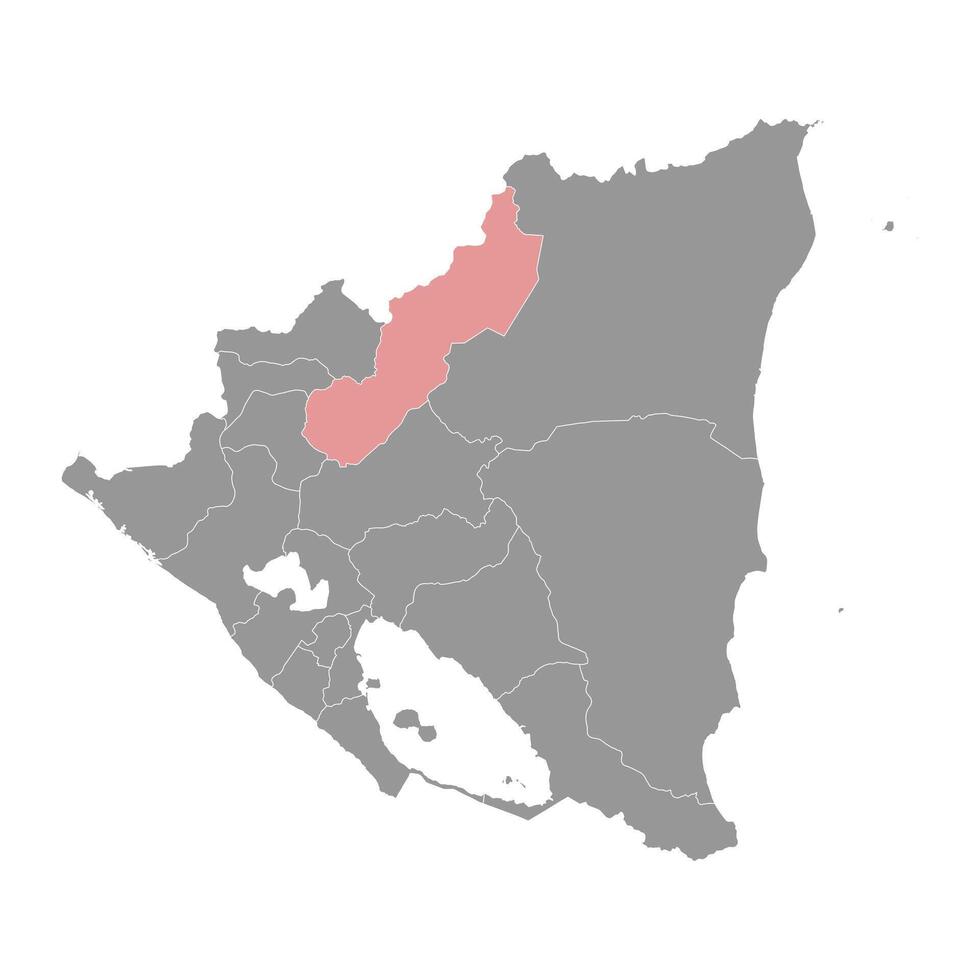 Jinotega Department map, administrative division of Nicaragua. Vector illustration.