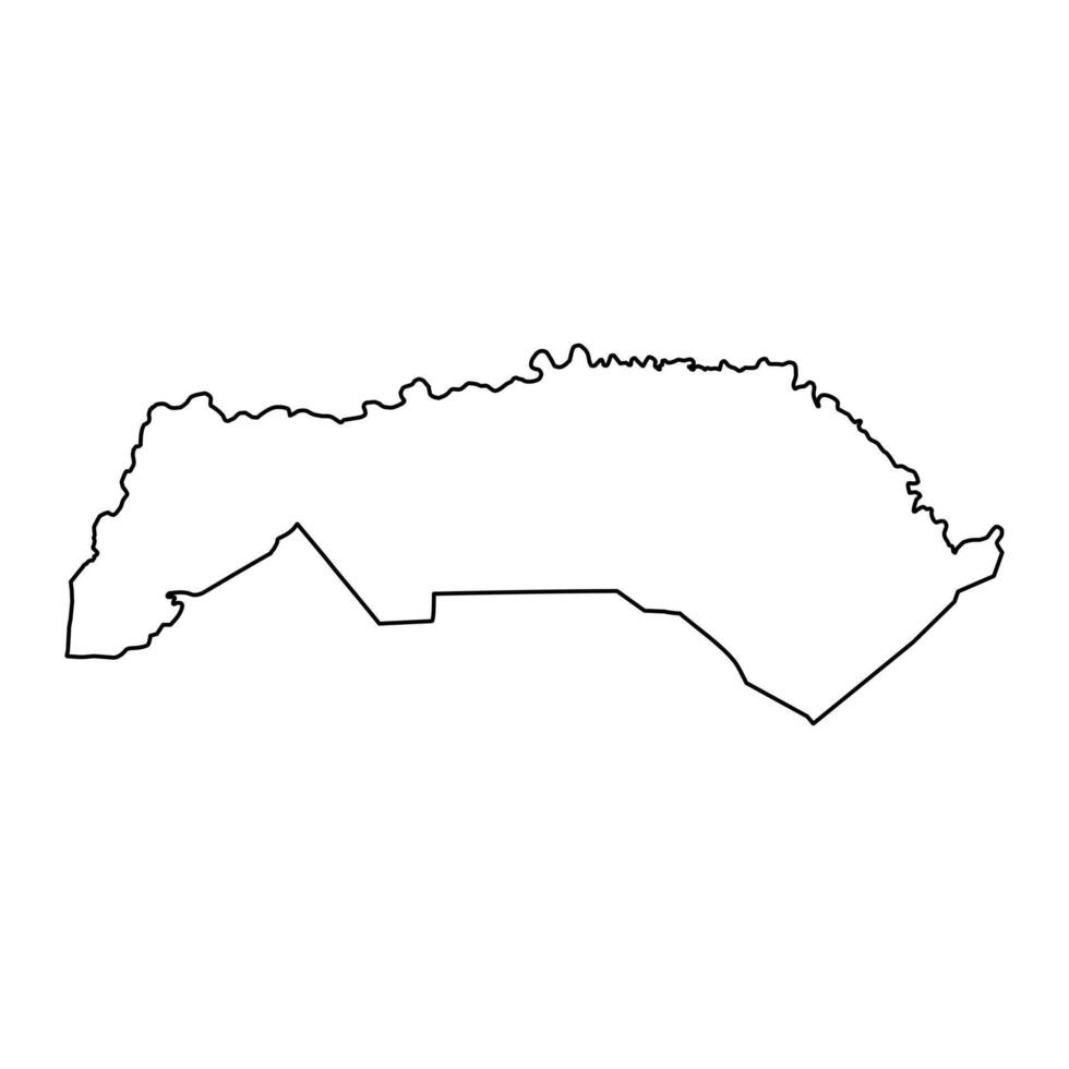 Santo Luis región mapa, administrativo división de Senegal. vector ilustración.