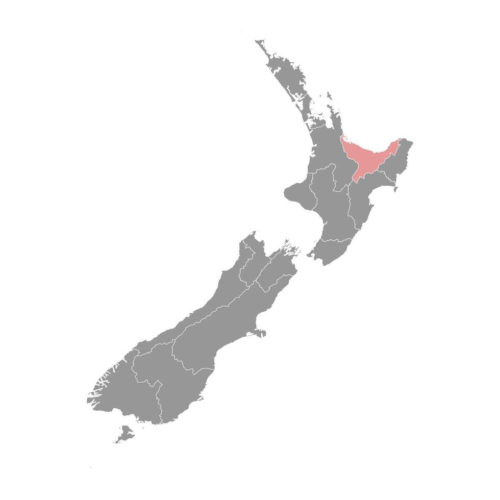 Bay of Plenty Region map, administrative division of New Zealand. Vector illustration.