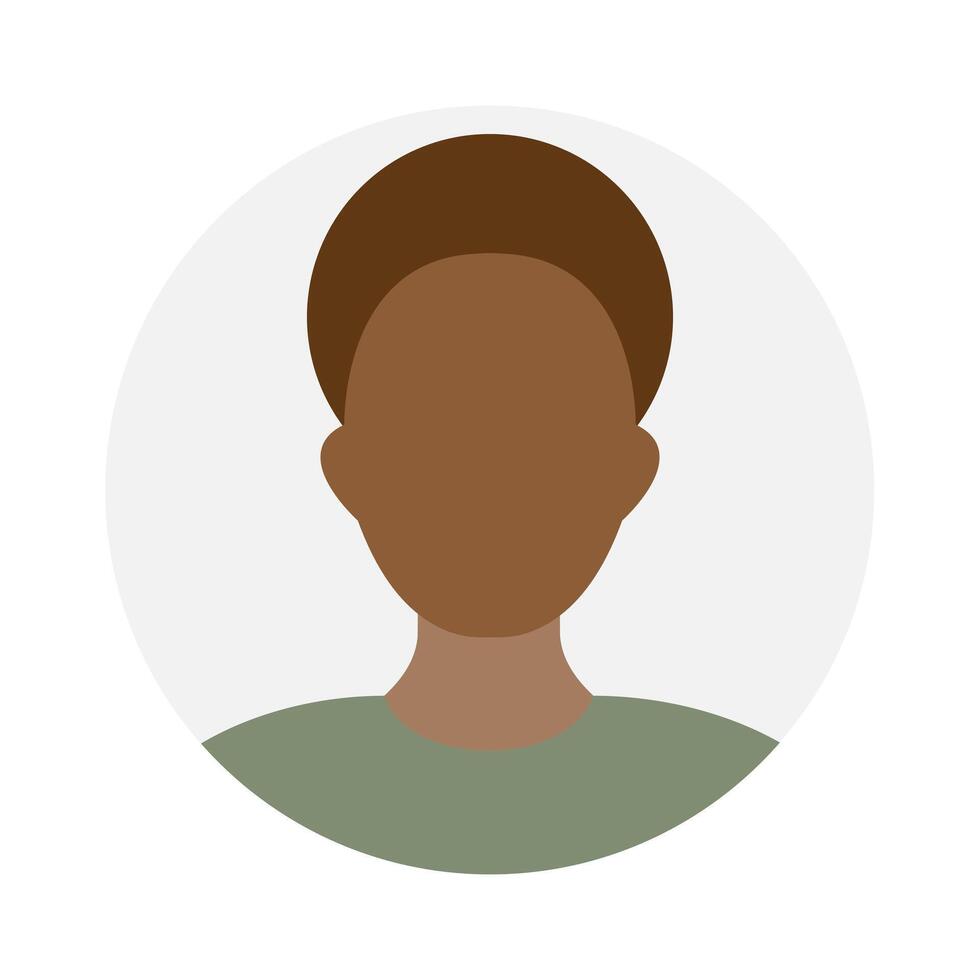 vacío cara icono avatar con afro peinado. vector ilustración.