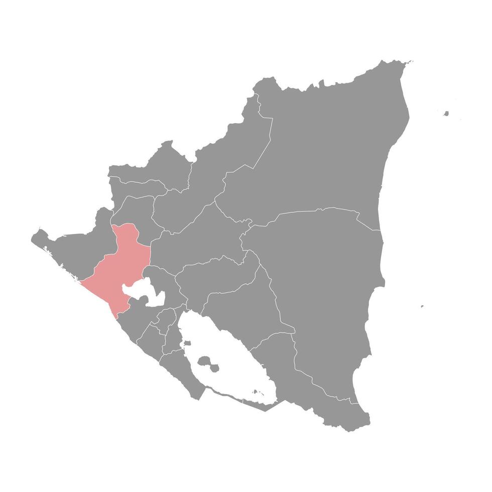 León Departamento mapa, administrativo división de Nicaragua. vector ilustración.