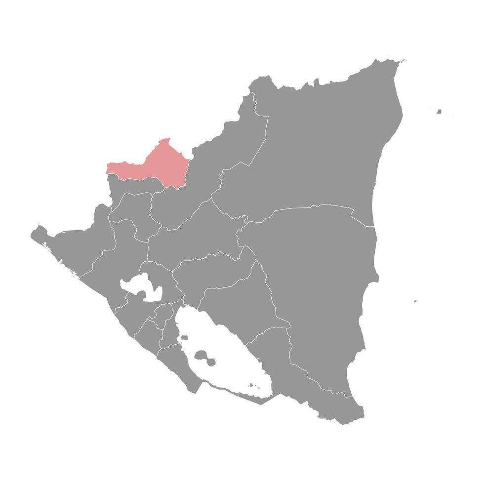 Nueva Segovia Department map, administrative division of Nicaragua. Vector illustration.