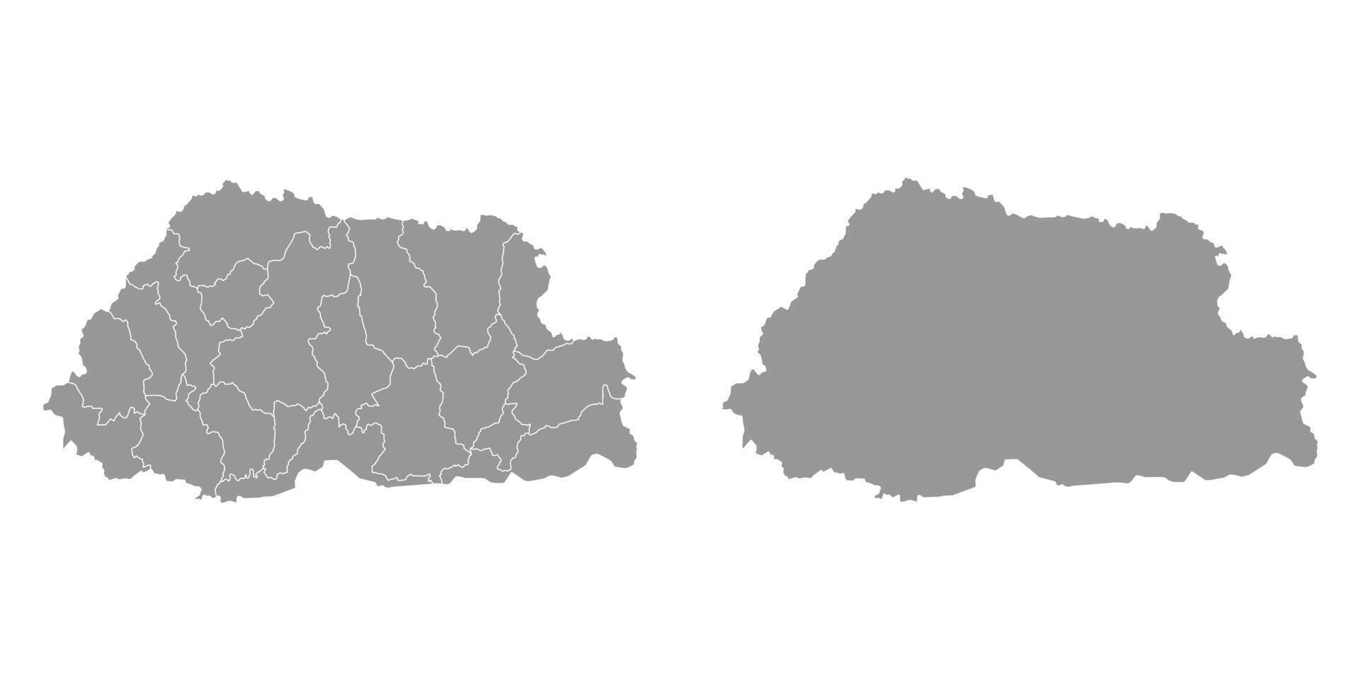 Bután mapa con administrativo divisiones vector