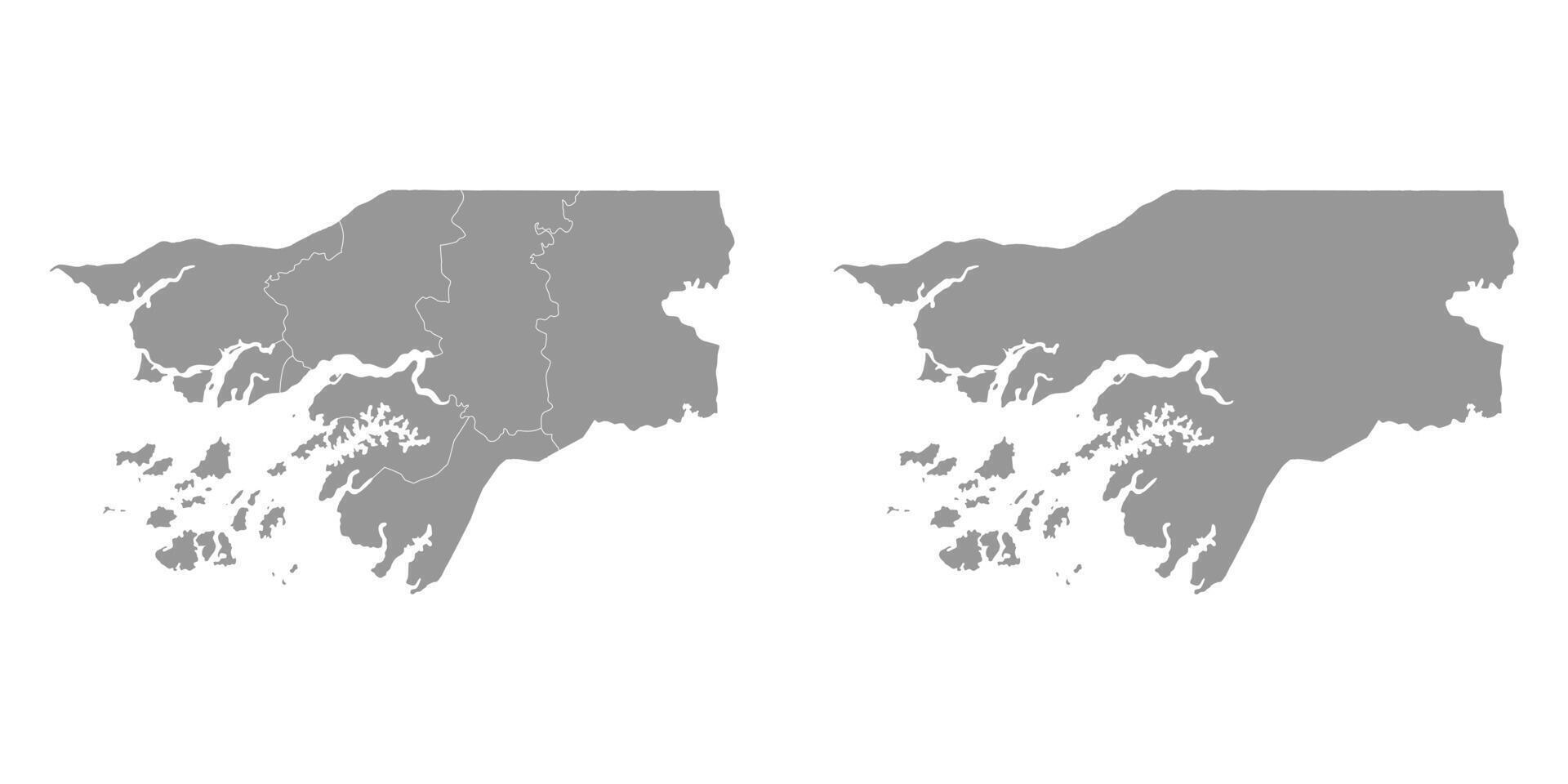 Guinea Bissau mapa con administrativo divisiones vector ilustración.