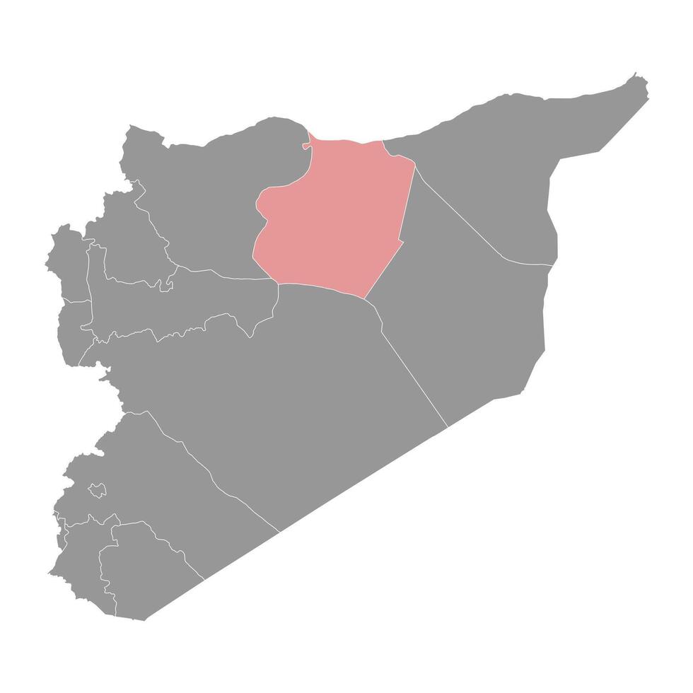 Raqqa Governorate map, administrative division of Syria. Vector illustration.