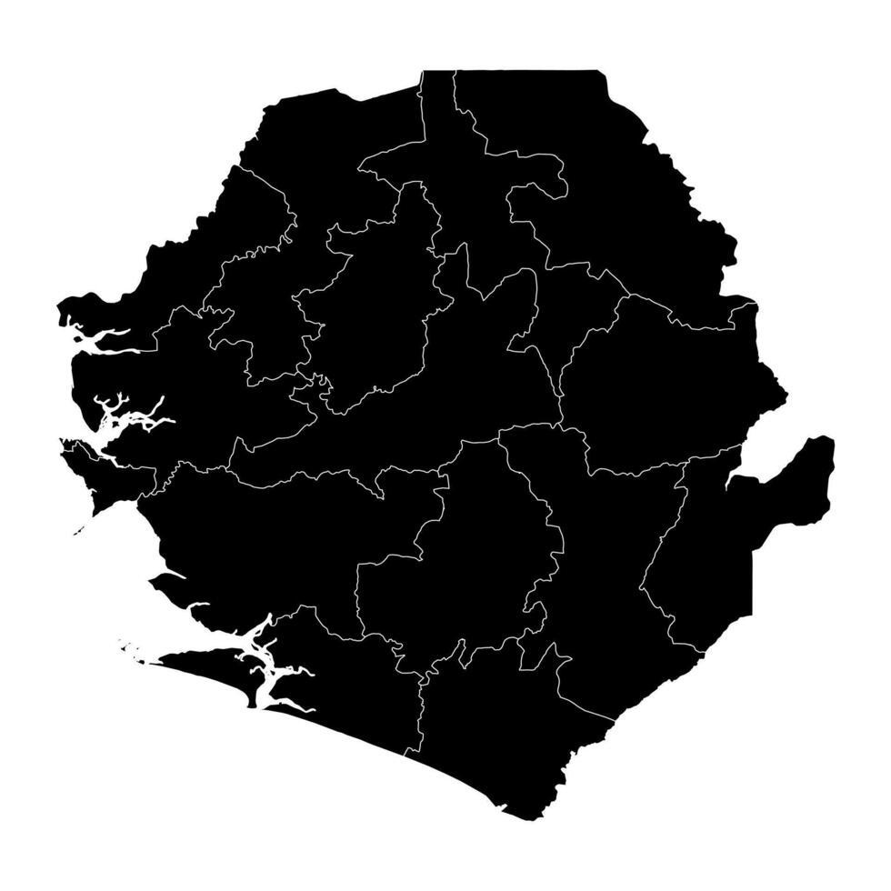 Sierra Leone map with administrative divisions. Vector illustration.