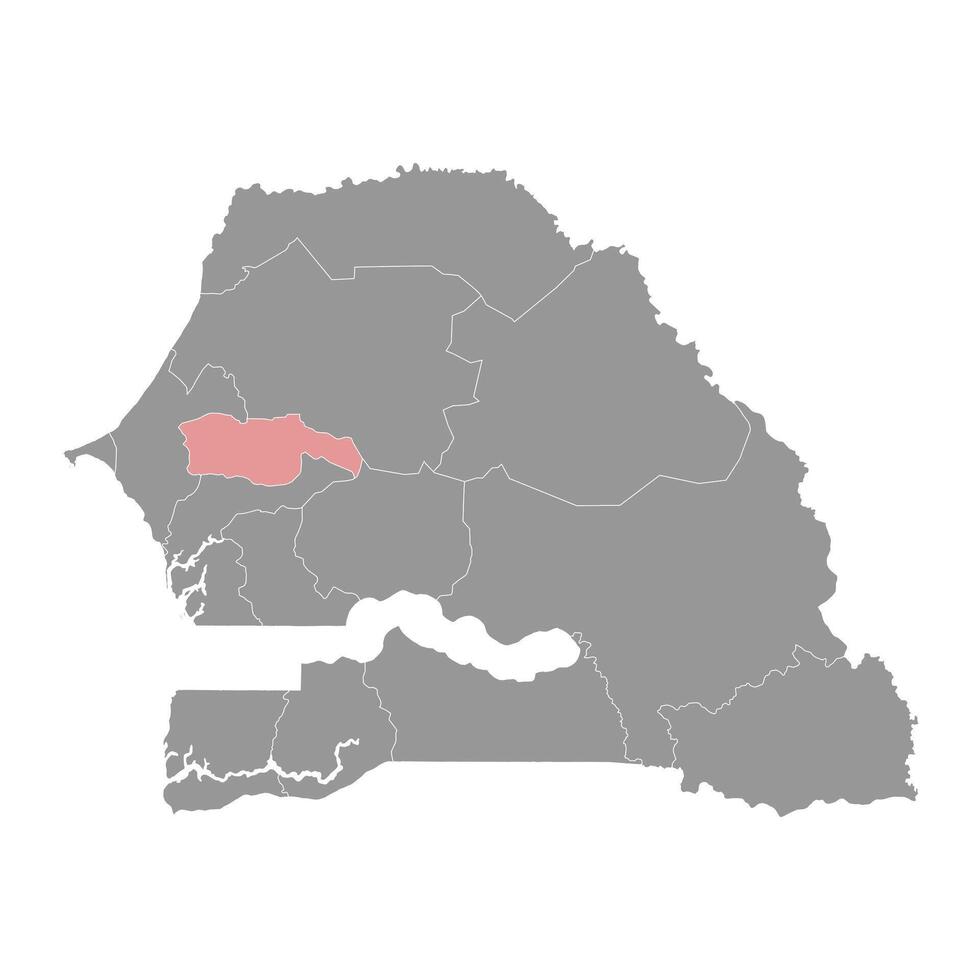 Diourbel Region map, administrative division of Senegal. Vector illustration.