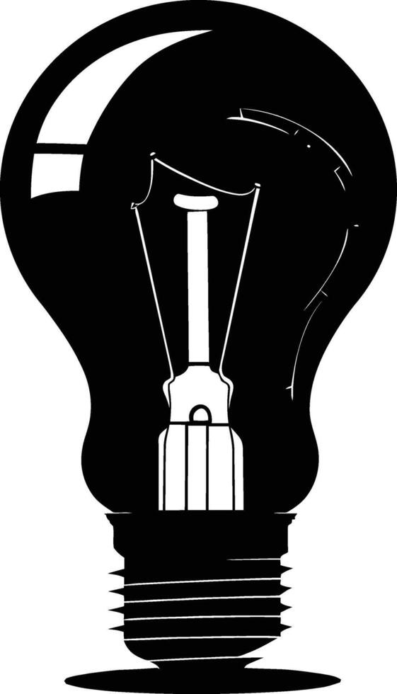 AI generated Silhouette bulb full body black color only vector