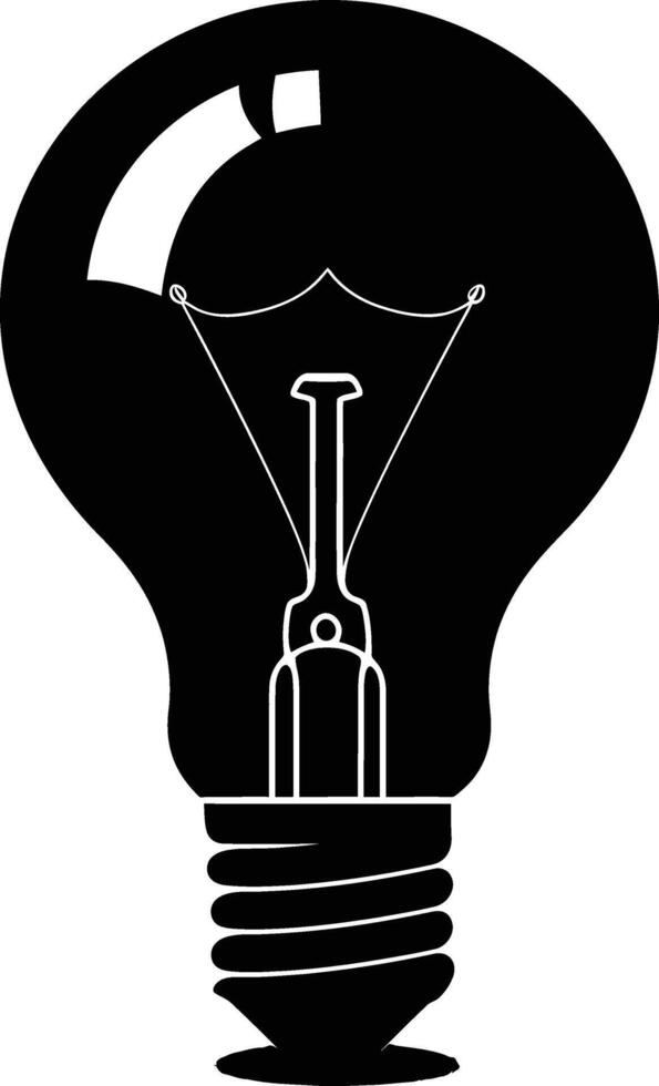 AI generated Silhouette bulb full body black color only vector