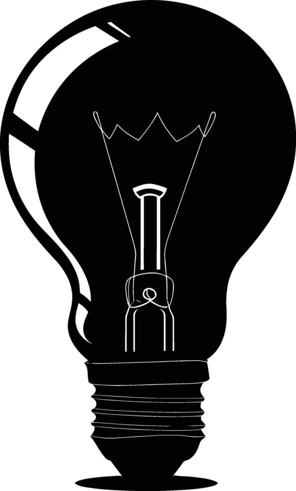 AI generated Silhouette bulb full body black color only vector