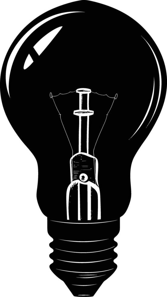AI generated Silhouette bulb full body black color only vector