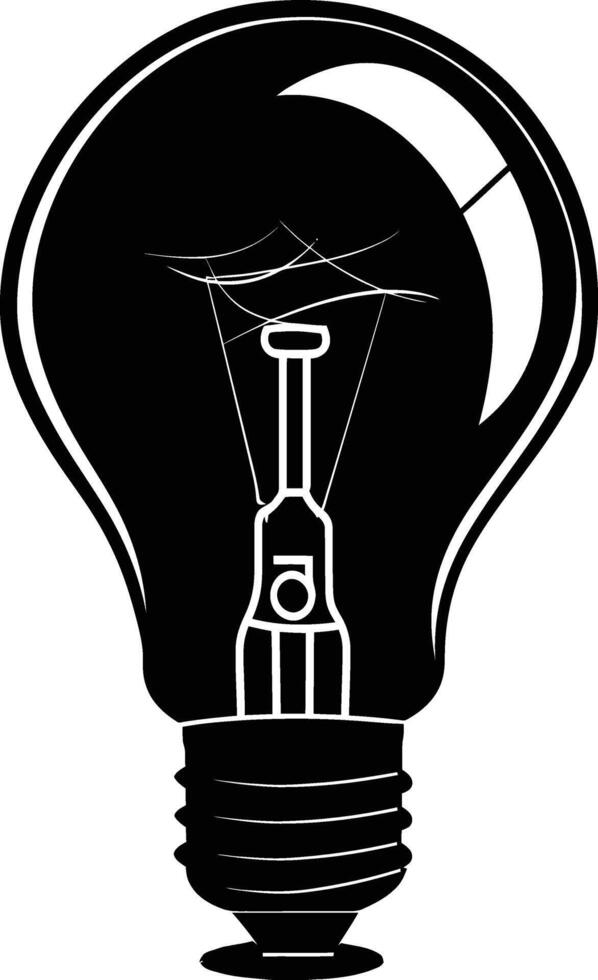 AI generated Silhouette bulb full body black color only vector