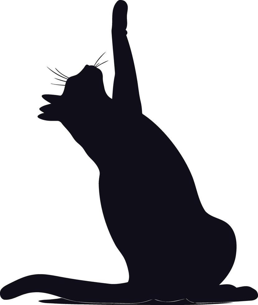 AI generated Silhouette cat full body black color only vector