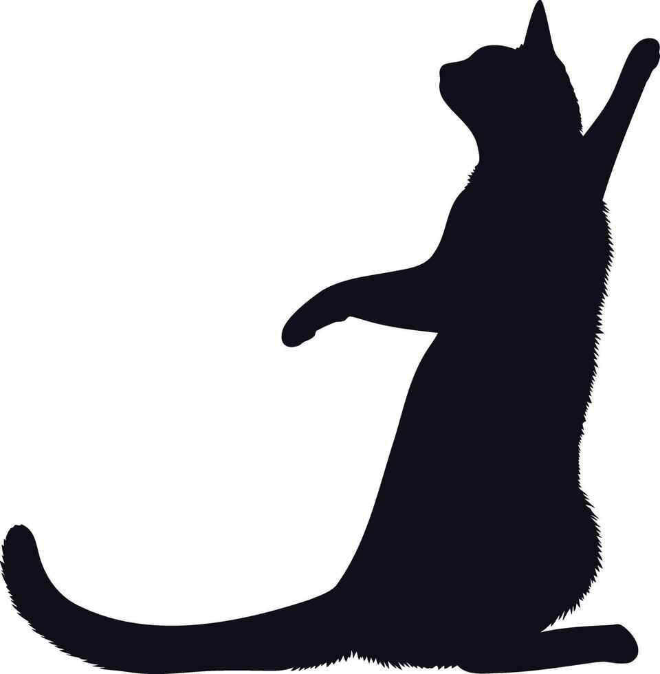 ai generado silueta gato lleno cuerpo negro color solamente vector