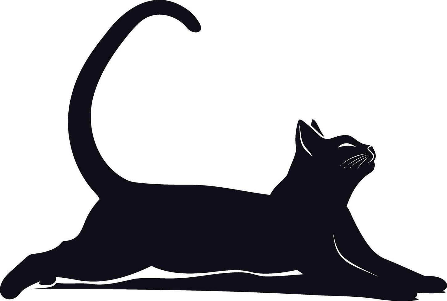 AI generated Silhouette cat full body black color only vector