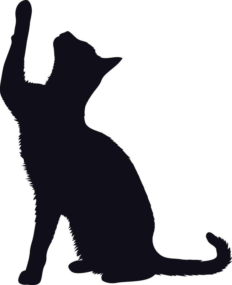 ai generado silueta gato lleno cuerpo negro color solamente vector