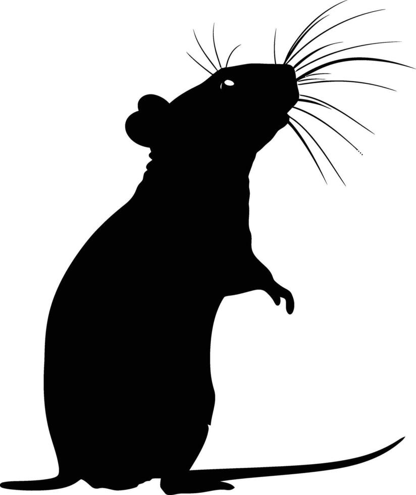 AI generated Silhouette rat black color only full body vector