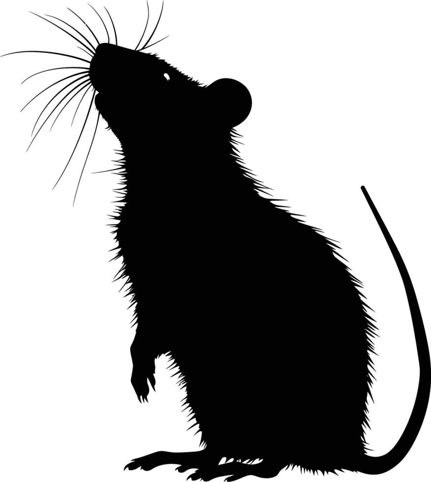 AI generated Silhouette rat black color only full body vector