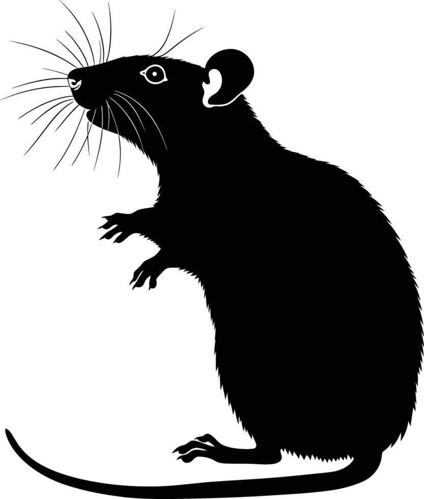 ai generado silueta rata negro color solamente lleno cuerpo vector