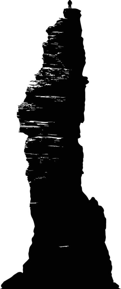 ai generado silueta rock torre lleno cuerpo negro color solamente vector