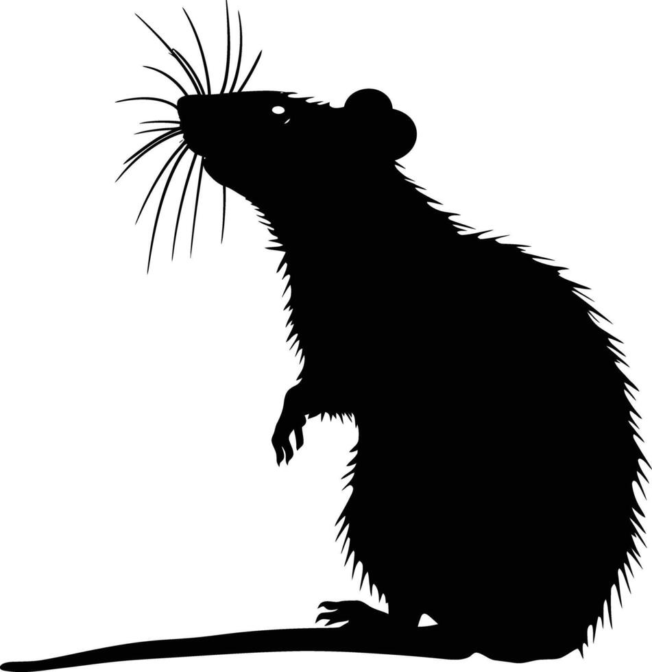 AI generated Silhouette rat black color only full body vector