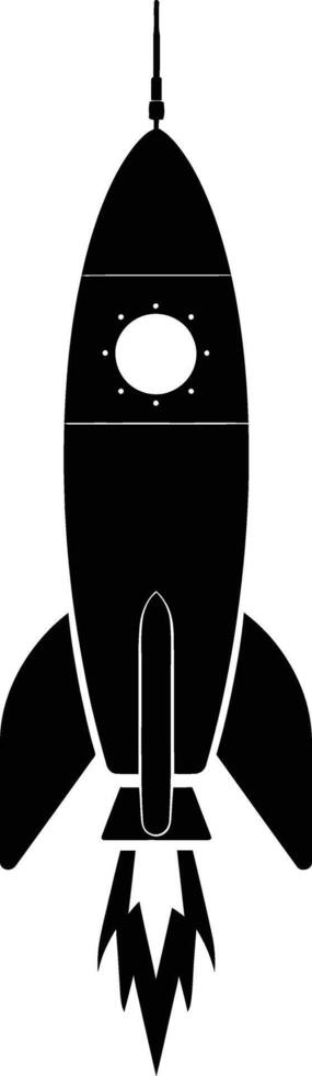 AI generated Silhouette rocket full body black color only vector