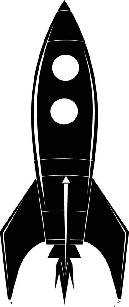 AI generated Silhouette rocket full body black color only vector