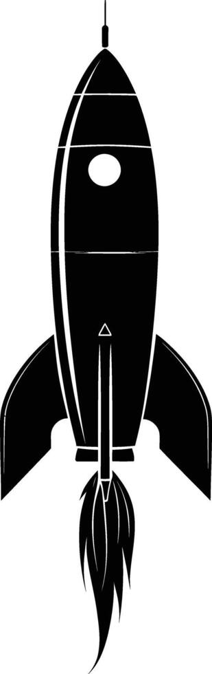 AI generated Silhouette rocket full body black color only vector