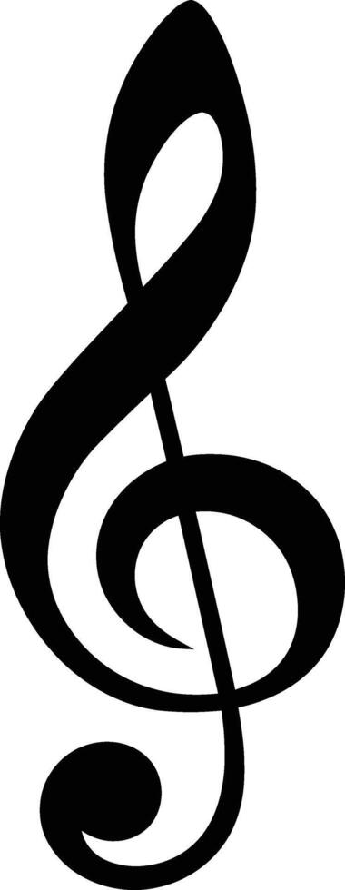 AI generated Silhouette sharp music note logo symbol black color only vector