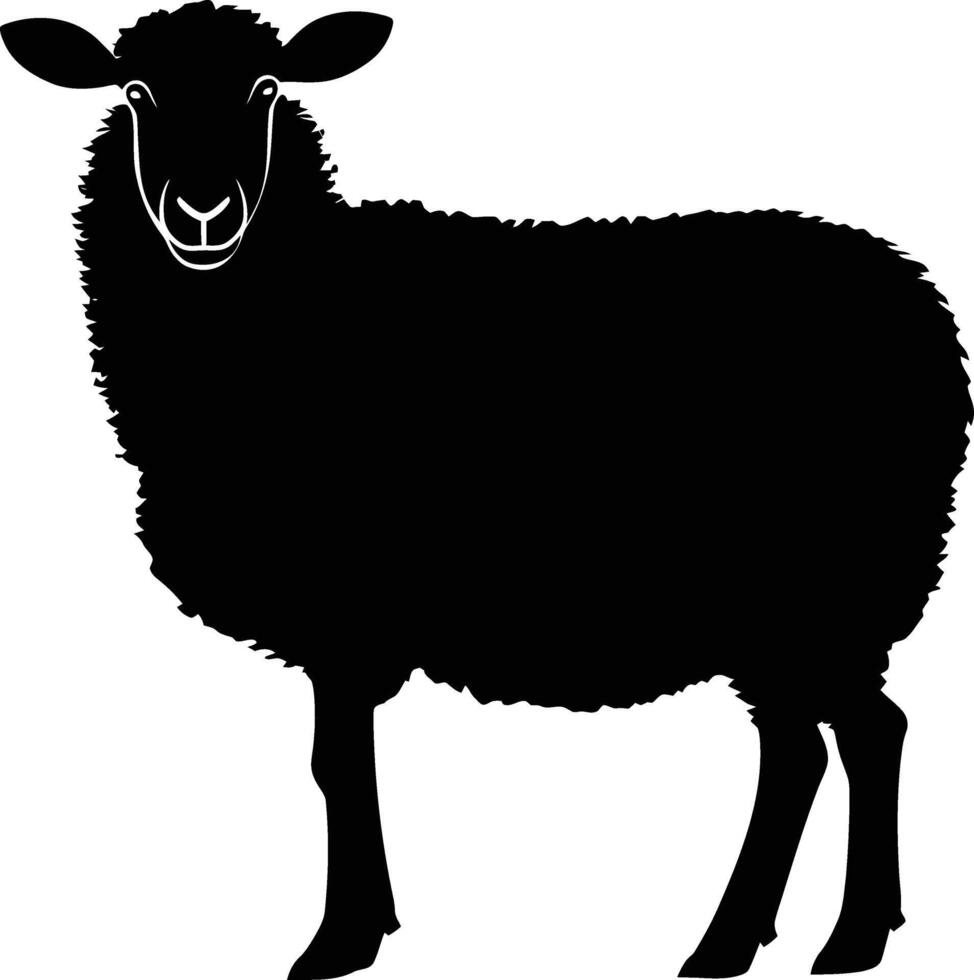 AI generated Silhouette sheep black color only vector