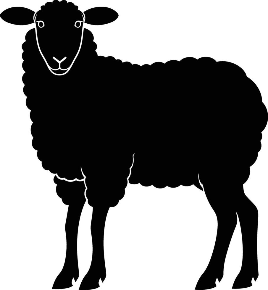 ai generado silueta oveja negro color solamente vector
