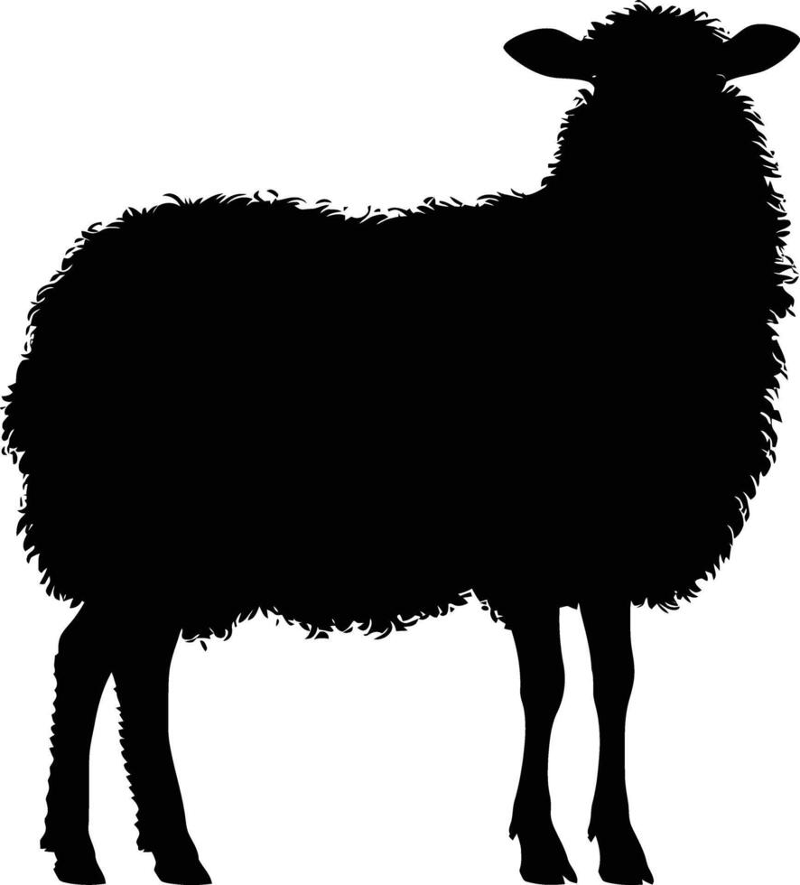 AI generated Silhouette sheep black color only vector