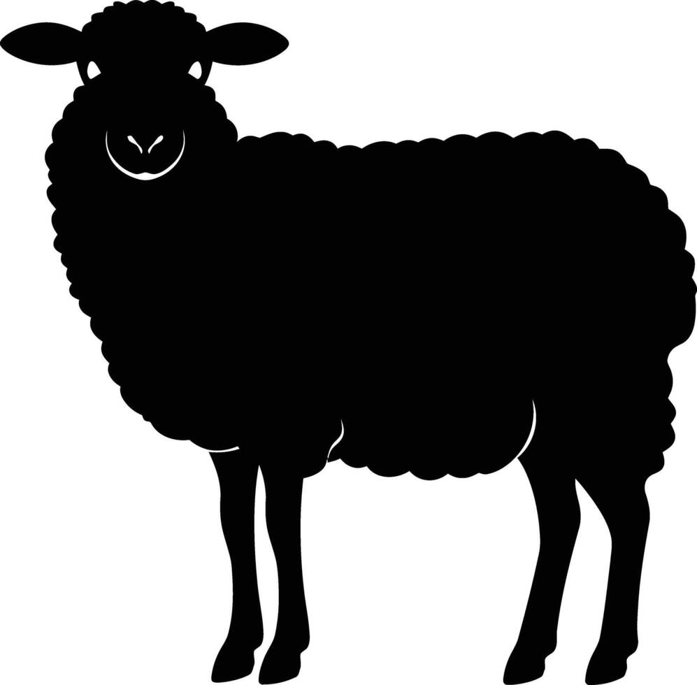 ai generado silueta oveja negro color solamente vector