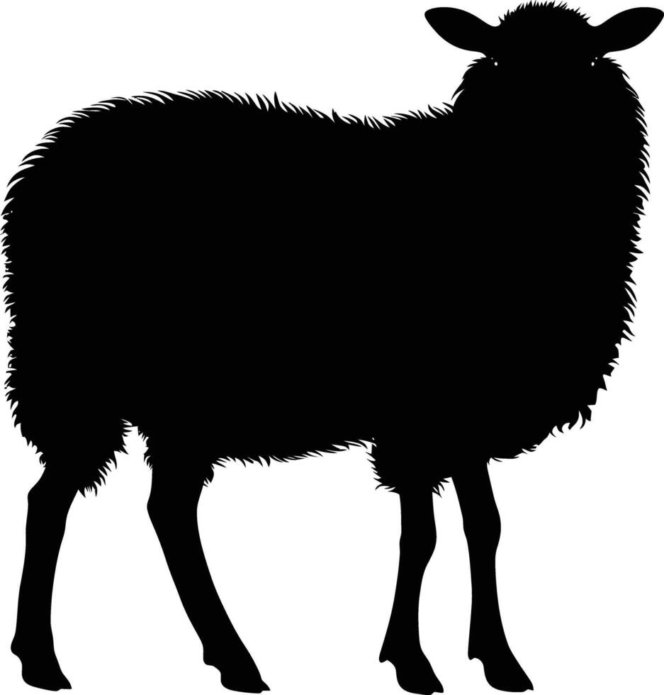 AI generated Silhouette sheep black color only vector