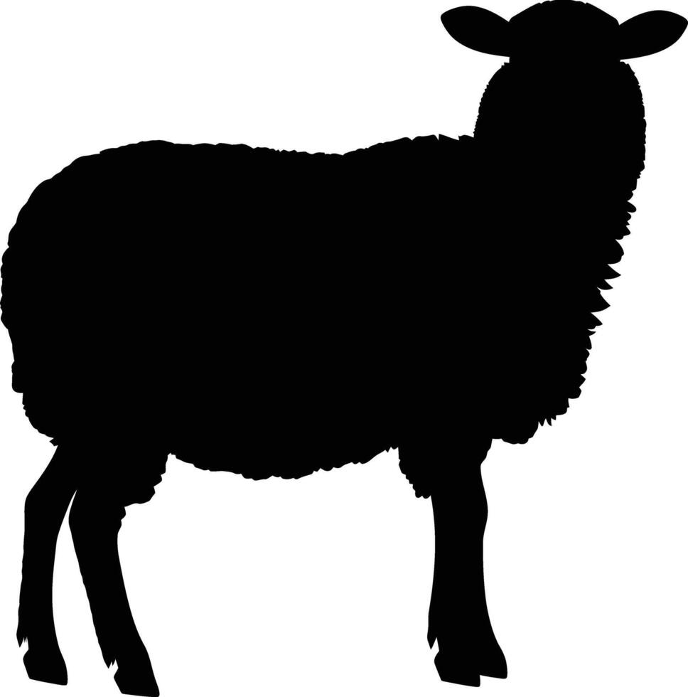 AI generated Silhouette sheep black color only vector