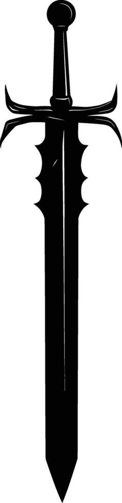 AI generated Silhouette sword black color only vector