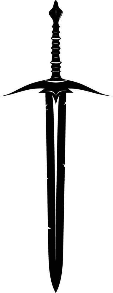 AI generated Silhouette sword black color only vector