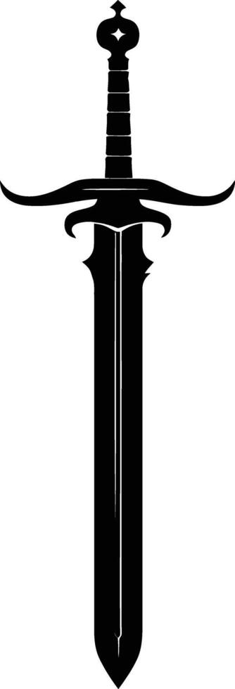 AI generated Silhouette sword black color only vector