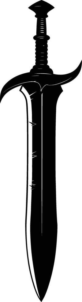 AI generated Silhouette sword black color only vector