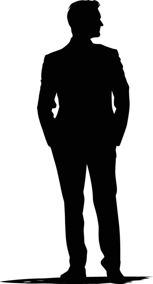 AI generated Silhouette the groom man full body black color only vector