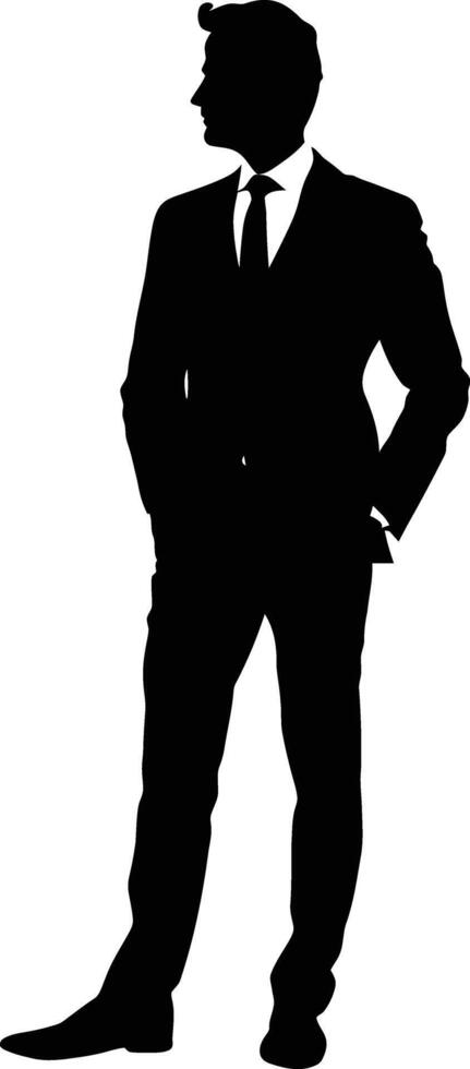 AI generated Silhouette the groom man full body black color only vector