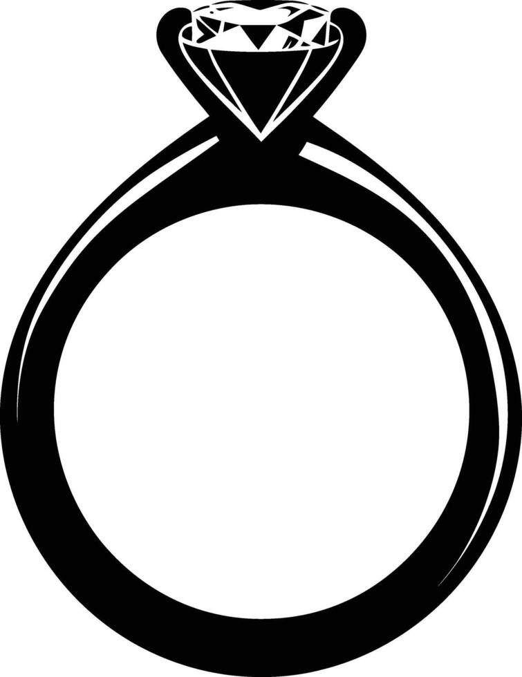 AI generated Silhouette the wedding ring black color only vector