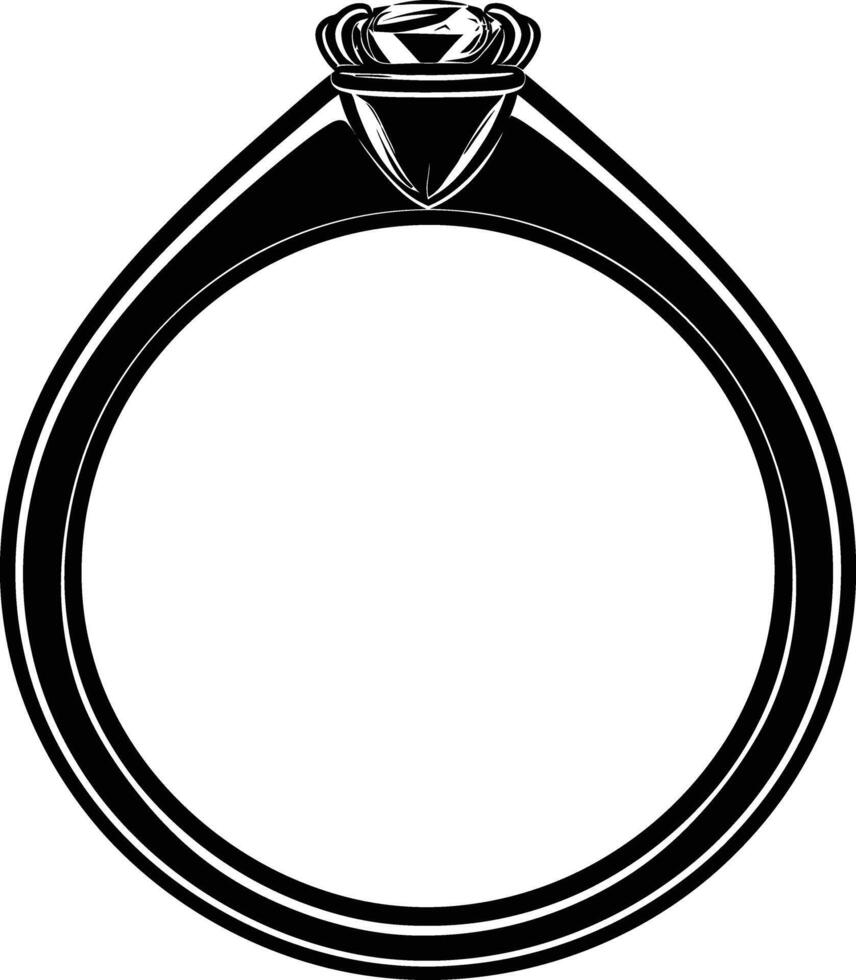 ai generado silueta el Boda anillo negro color solamente vector