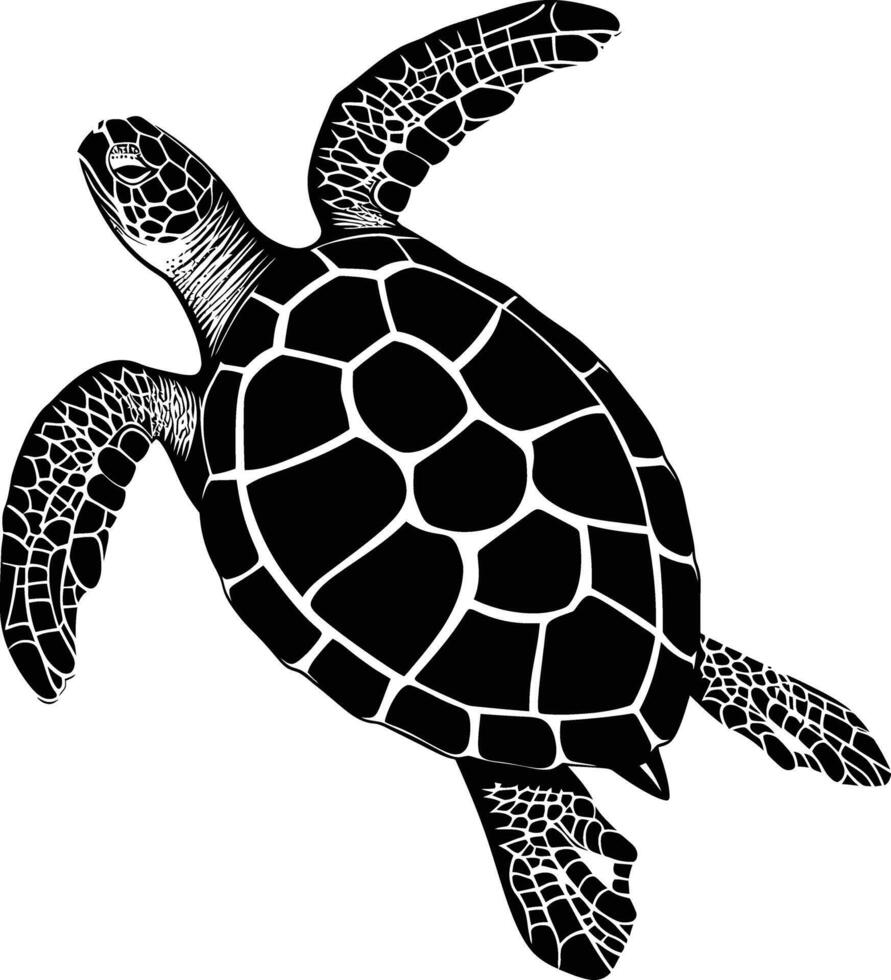 ai generado silueta Tortuga lleno cuerpo negro color solamente vector