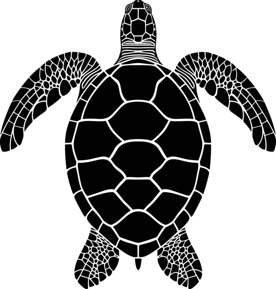 ai generado silueta Tortuga lleno cuerpo negro color solamente vector