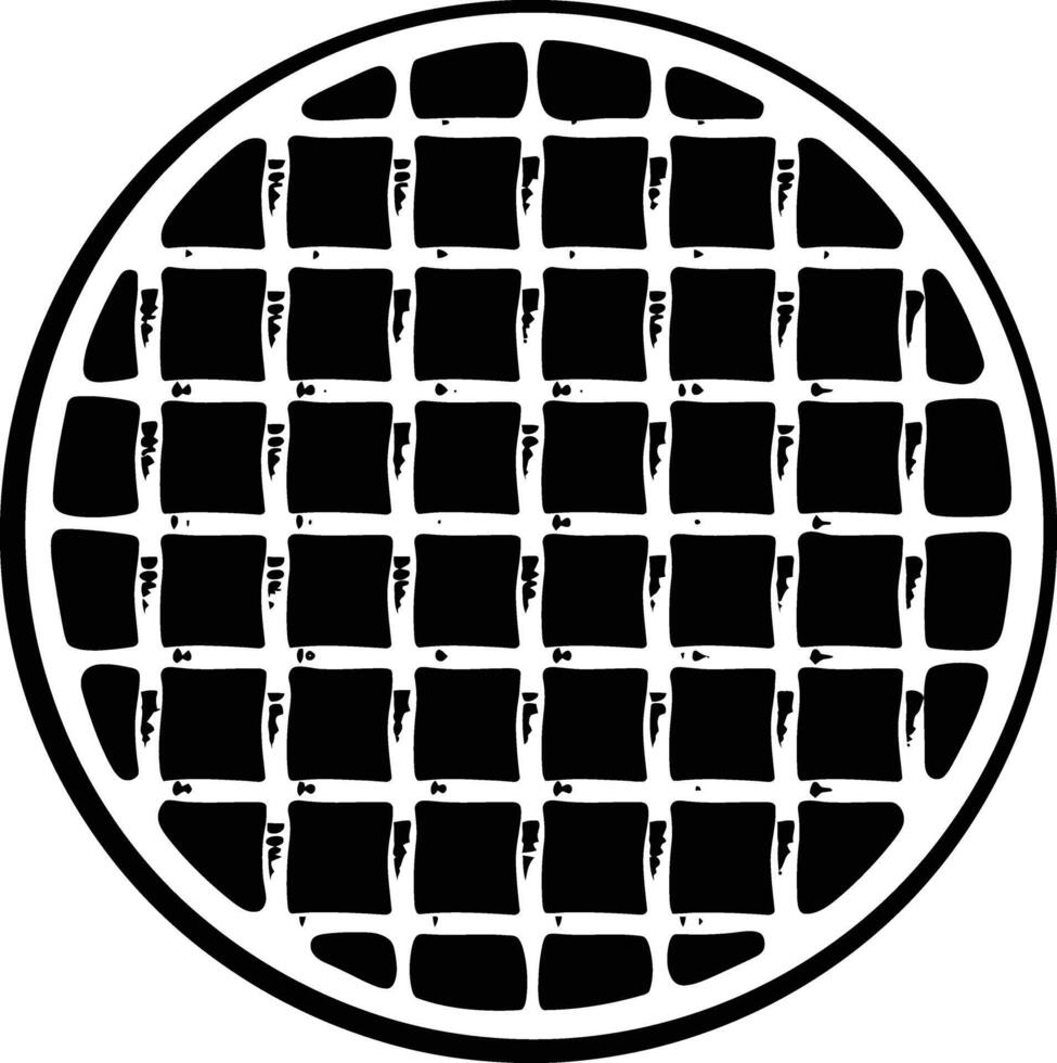 AI generated Silhouette waffle black color only full body vector